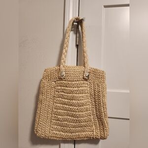 Vintage Korean Woven Cream Purse